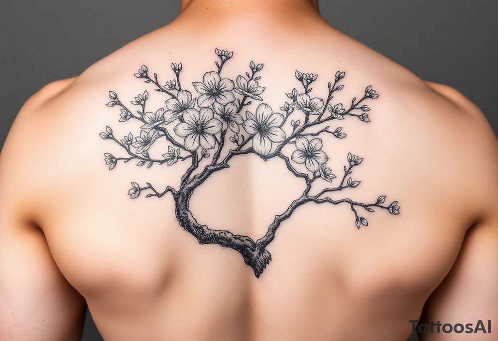 Japanese cherry blossom tree tattoo idea