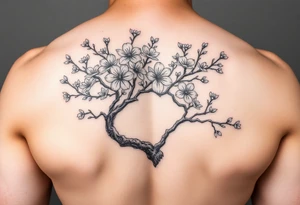 Japanese cherry blossom tree tattoo idea