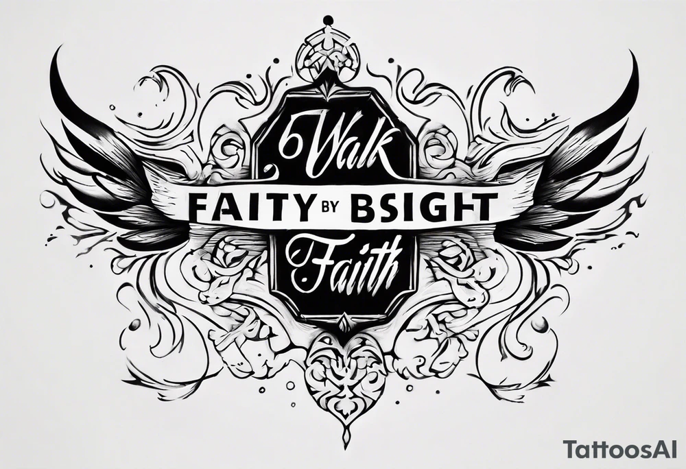 Horizontal inner bicep tattoo. “walk by faith, not by sight” modern tattoo tattoo idea