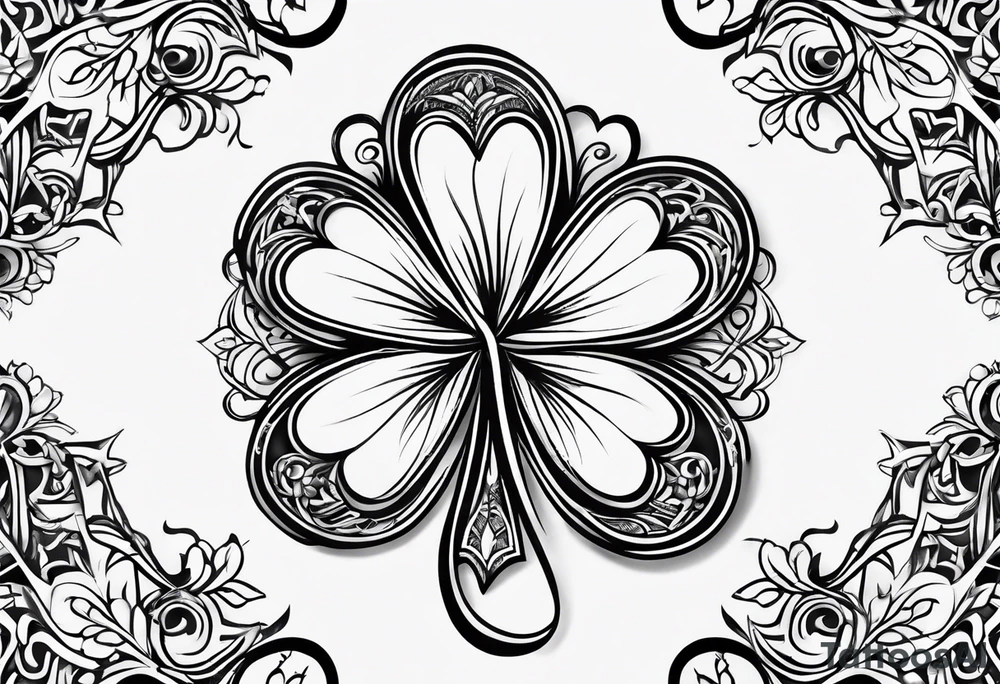 a single three leaf clover with vine tattoo idea