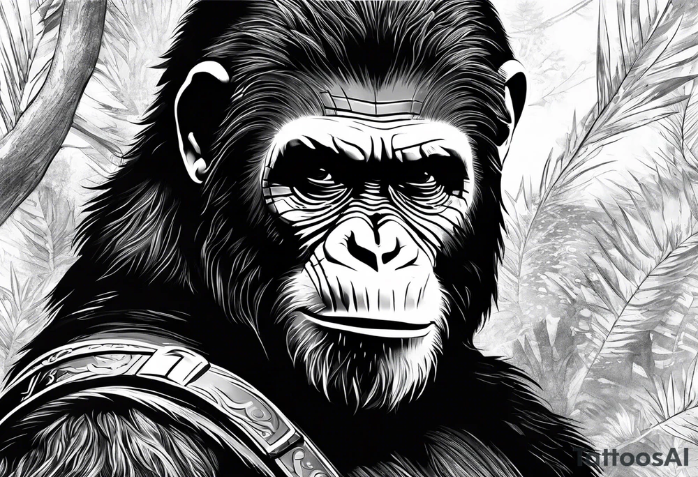Caesar from the movie planet of the apes tattoo idea