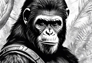 Caesar from the movie planet of the apes tattoo idea