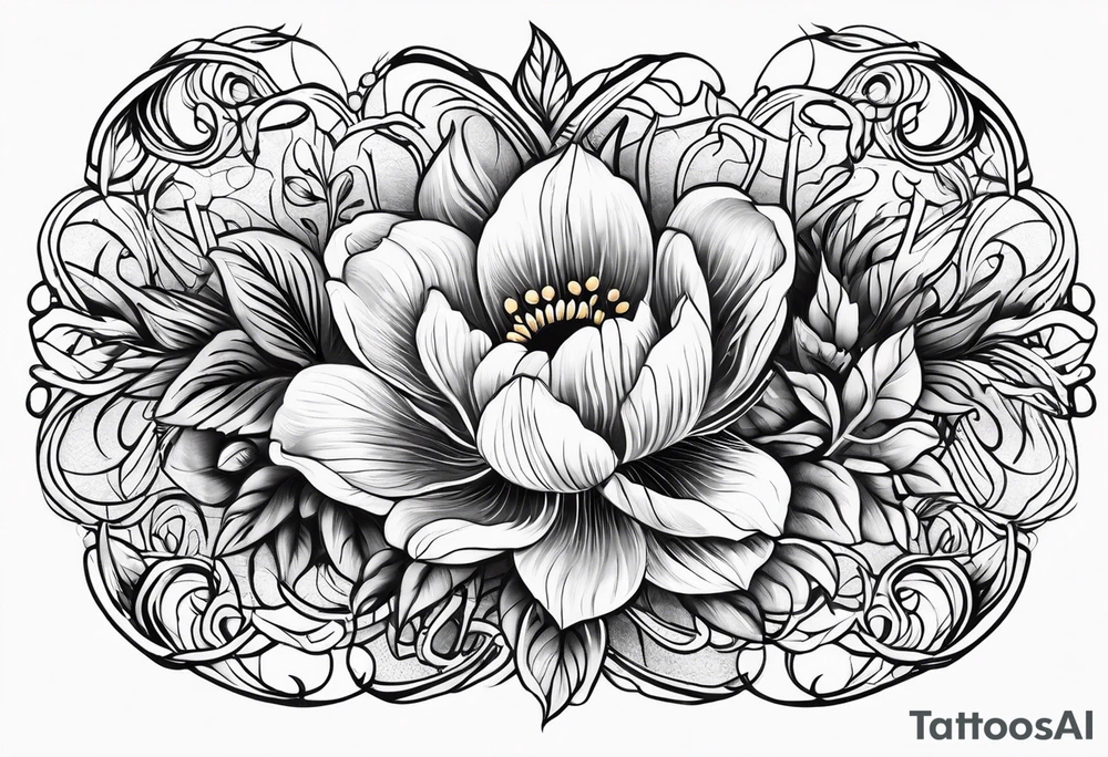 Western floral leather stamp tattoo idea