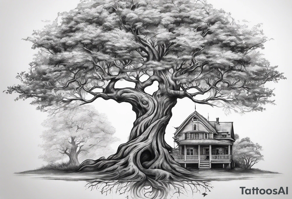 Family tree with mom side and dads side tattoo idea
