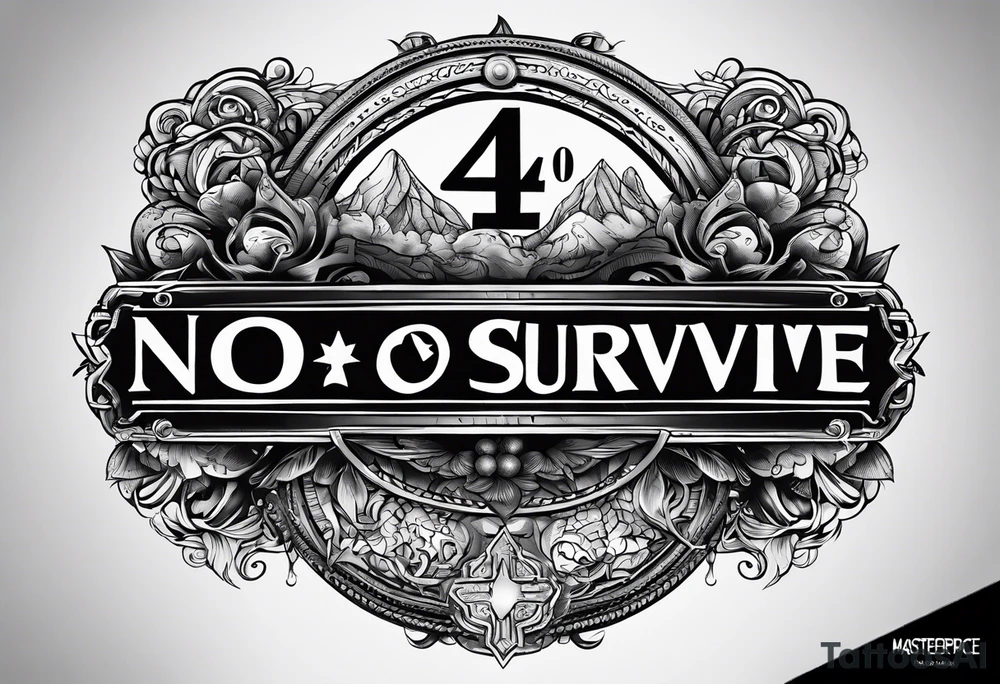 The number 44, around it the text “no one survive” tattoo idea