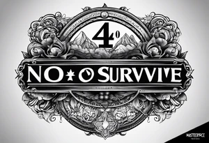 The number 44, around it the text “no one survive” tattoo idea