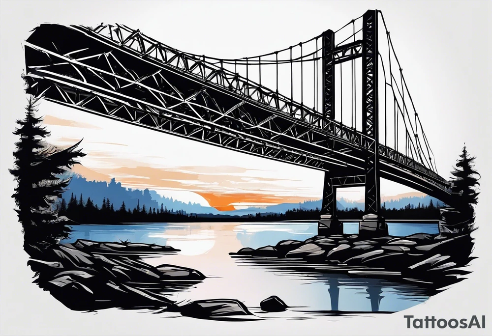 view from under steel truss cantilever bridge tattoo idea view from under steel truss cantilever bridge tattoo idea