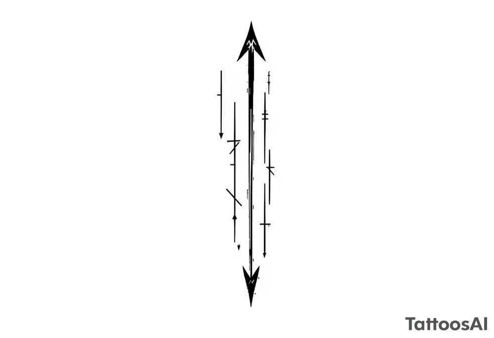 one  arrow  that look down tattoo idea