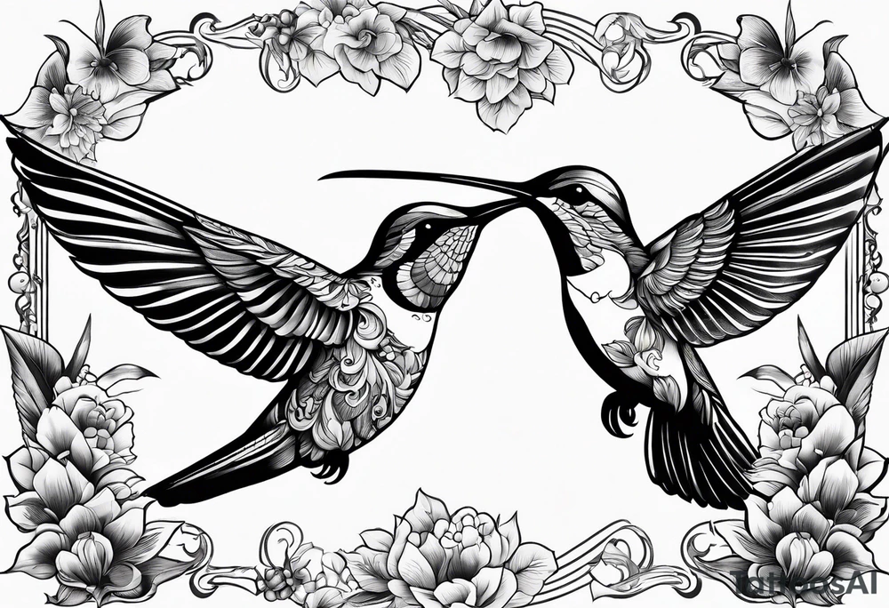 death in a shape of a humming bird tattoo idea