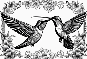 death in a shape of a humming bird tattoo idea