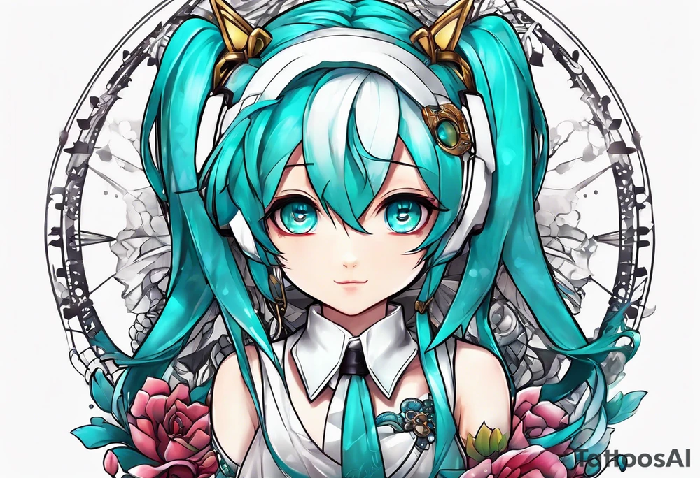 Tiny Small miku_hatsune beautiful not a portrait tattoo idea