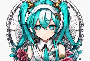 Tiny Small miku_hatsune beautiful not a portrait tattoo idea