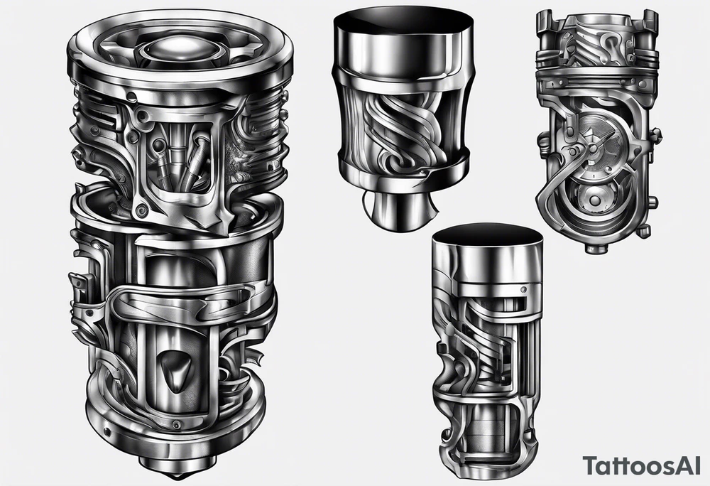 piston under the skin tattoo idea