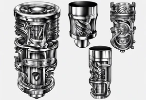 piston under the skin tattoo idea