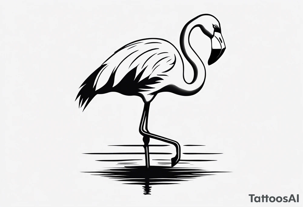 cute flamingo tattoo idea