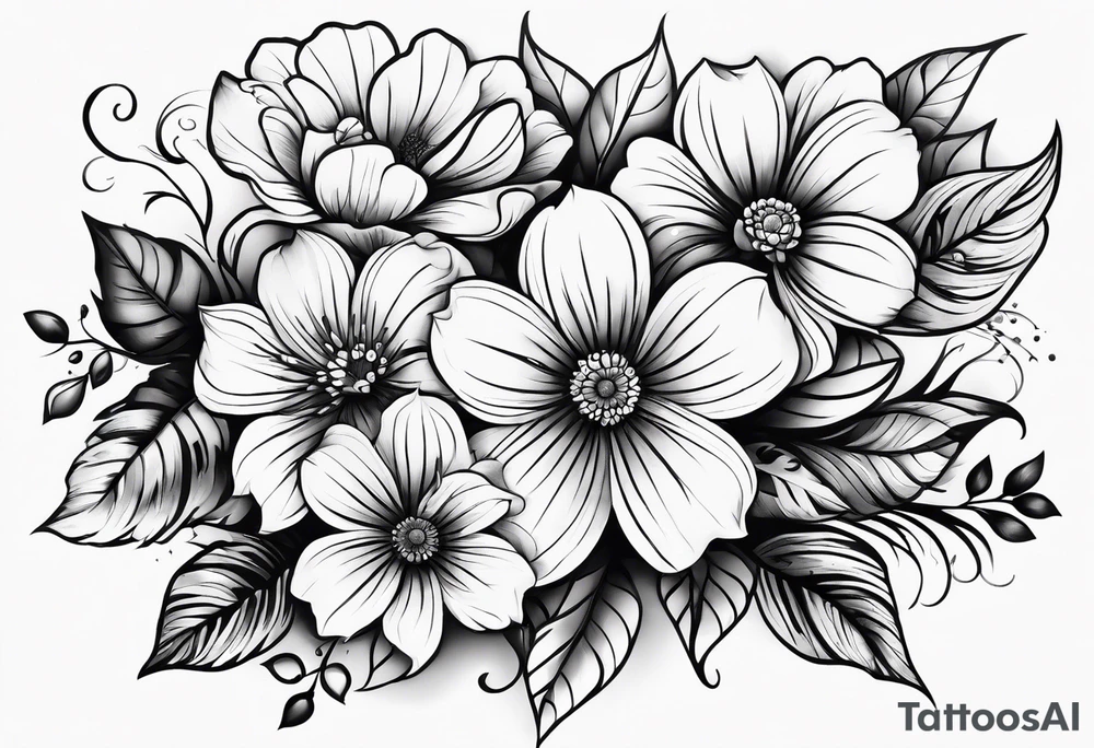 Floral, strength, beauty tattoo idea