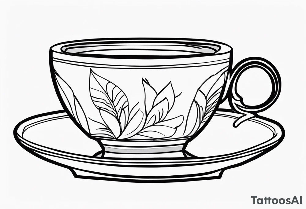 The outside should look like a stamp. So a stylus edge and a square and on the inside there should be a drawing of a Turkish teacup, i.e. a chai. tattoo idea