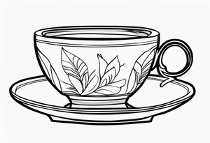 The outside should look like a stamp. So a stylus edge and a square and on the inside there should be a drawing of a Turkish teacup, i.e. a chai. tattoo idea