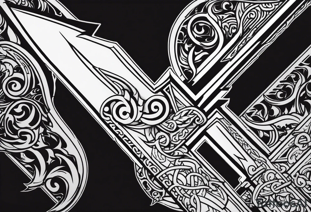 Valhalla  dragon sword symbol tattoo idea