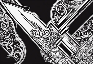 Valhalla  dragon sword symbol tattoo idea