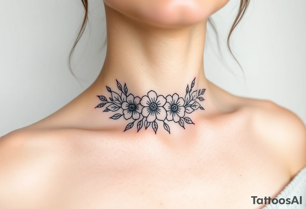 Floral garland tattoo idea