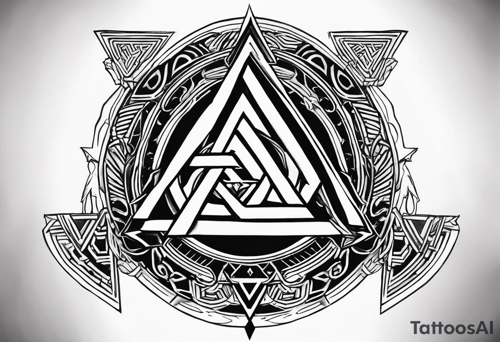 Valhalla valknut battle shield tattoo idea