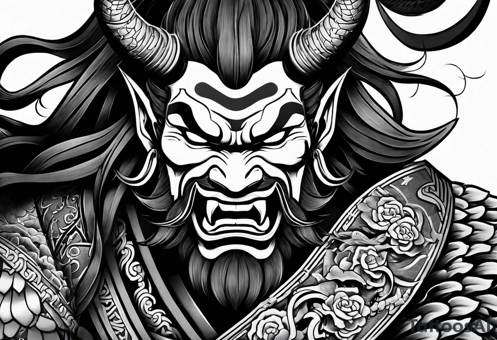 Japanese oni sleve tattoo idea
