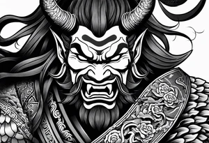 Japanese oni sleve tattoo idea