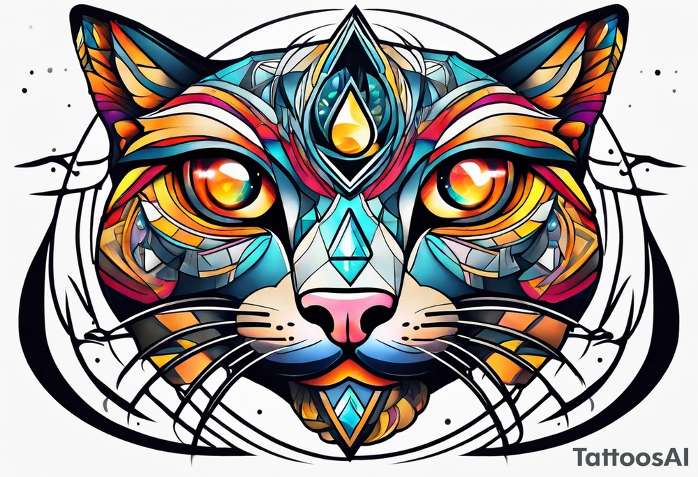 Third eye cat tattoo idea