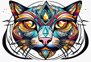 Third eye cat tattoo idea