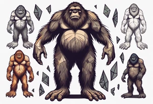 Big foot having an outer body experience tattoo idea