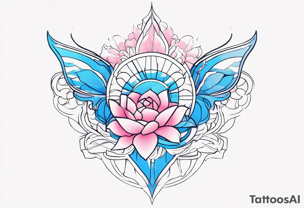 My free Universal pink and blue tattoo idea