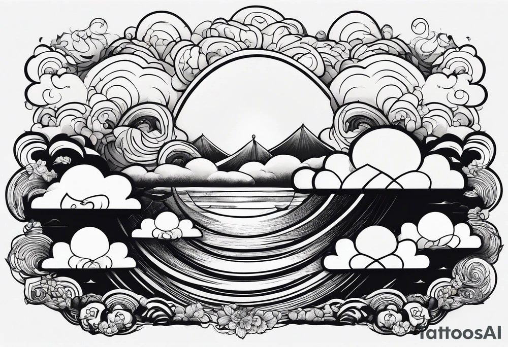 clouds minimalist in japanese tattoo style tattoo idea