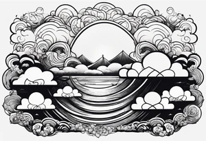 clouds minimalist in japanese tattoo style tattoo idea