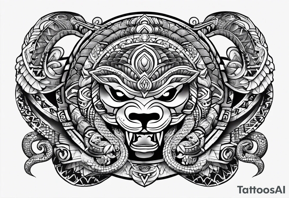 Aztec snake tattoo idea