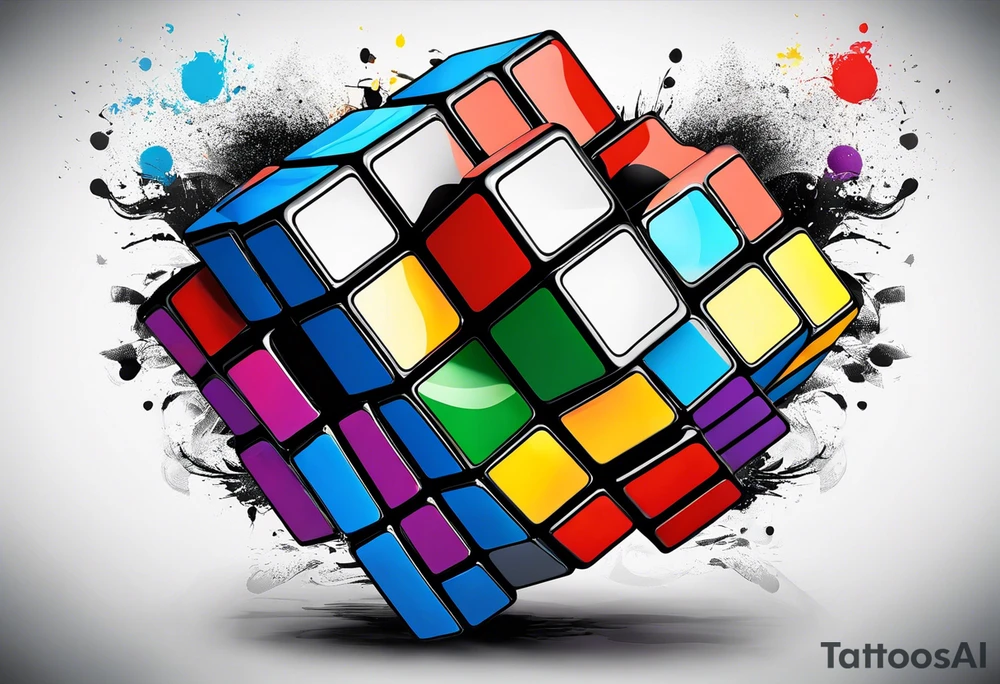 Rubiks cube where C is visible on the front tattoo idea