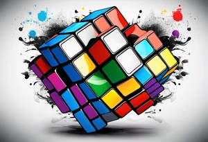 Rubiks cube where C is visible on the front tattoo idea