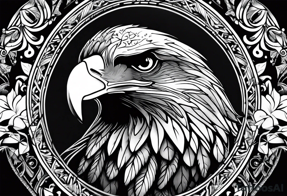 Eagle and a White Dove face to face tattoo idea