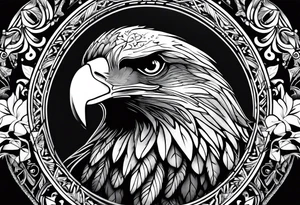 Eagle and a White Dove face to face tattoo idea
