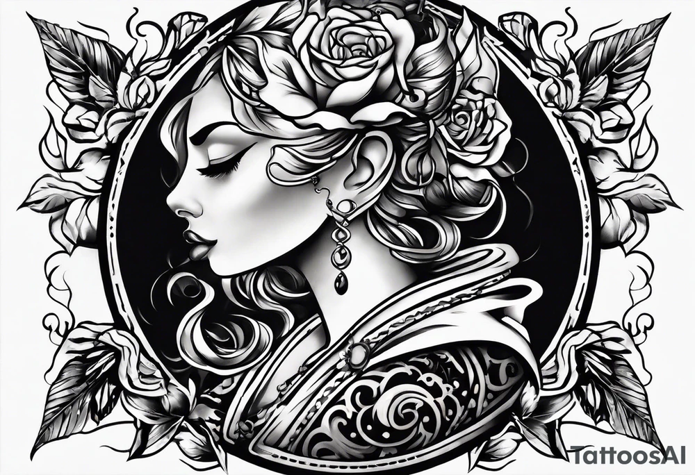 neck tattoo stencil about pain and struggle in new school or polka trash style tattoo idea