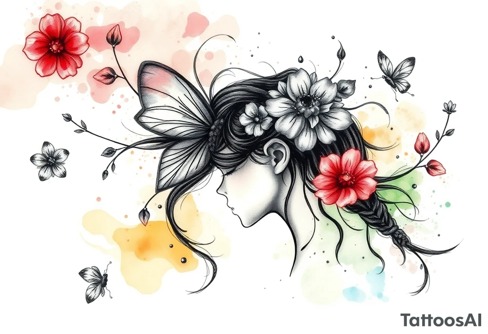 Reincarnation,beautiful girl tattoo idea