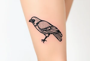 Nordic raven down leg tattoo idea