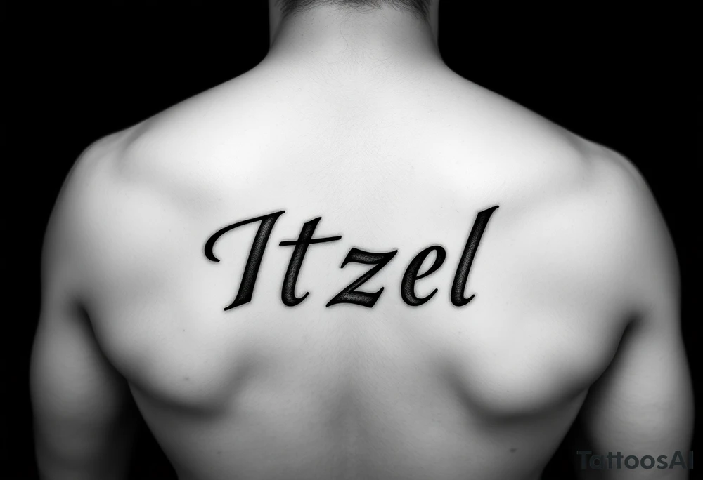 Itzel name on arm tattoo idea