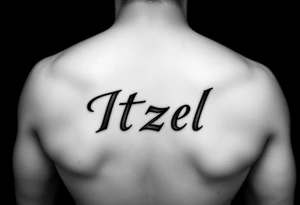 Itzel name on arm tattoo idea