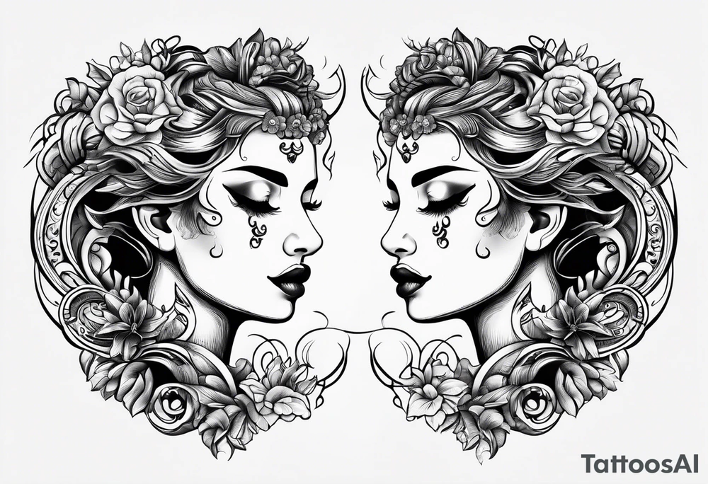 Gemini logo with stitches tattoo idea