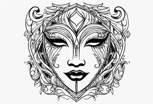 Crying masquerade face tattoo idea