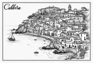 Outline of the Calabria map tattoo idea