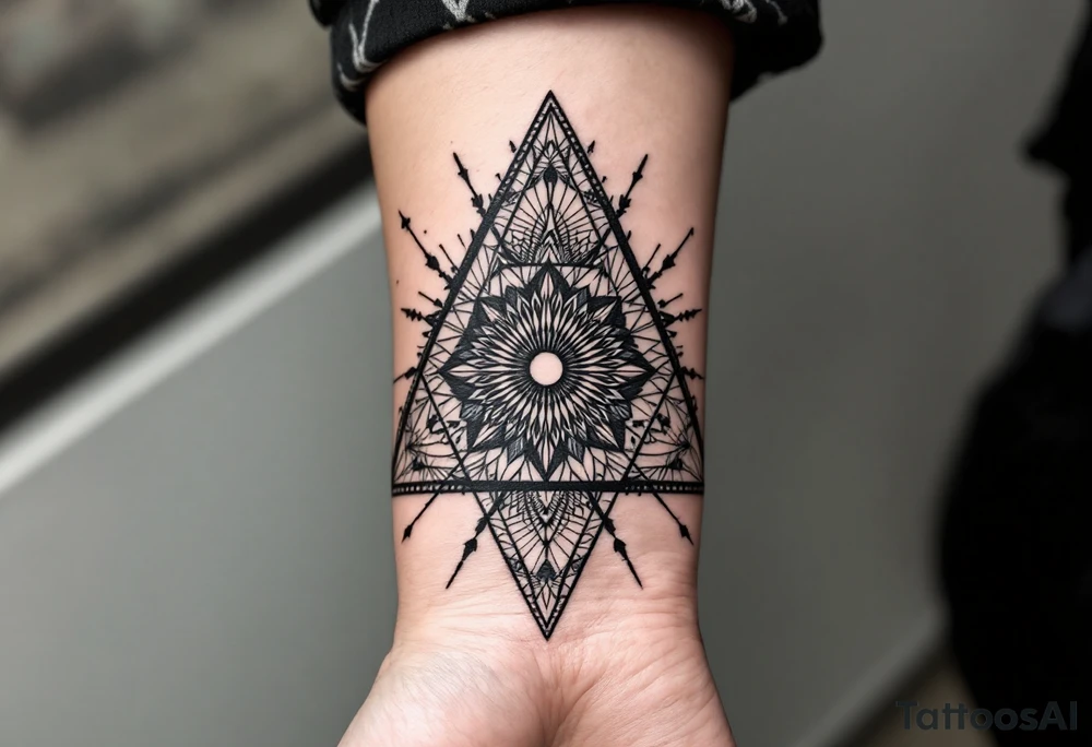 photographer trippy geometric tattoo idea