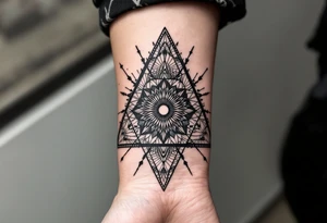 photographer trippy geometric tattoo idea