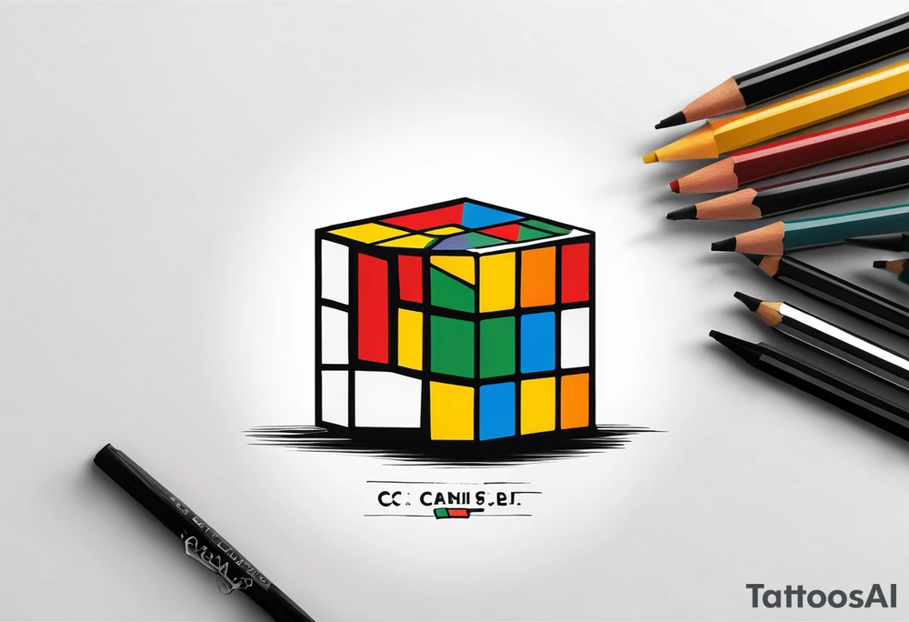 Rubiks cube where the letter "C" is visible on the front tattoo idea